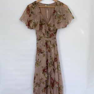 ASOS Midi Dress Dipped Hem Cape Back